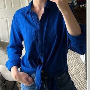 LOFT Vibrant Blue Collared Shirt